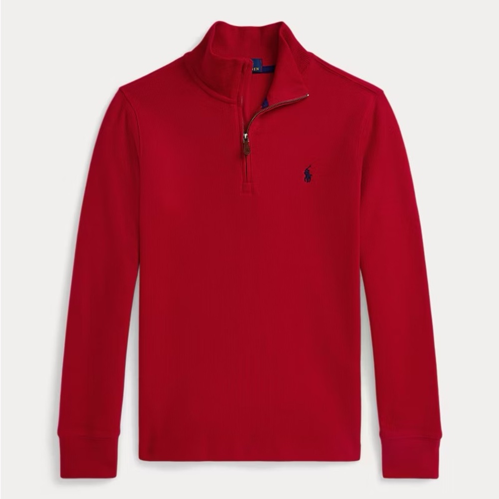 NWOT Polo by Ralph Lauren Boys Red Half-Zip Sweater (Size L(14-16))